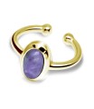 Charoite Oval Shape Ear Cuff EC-1131